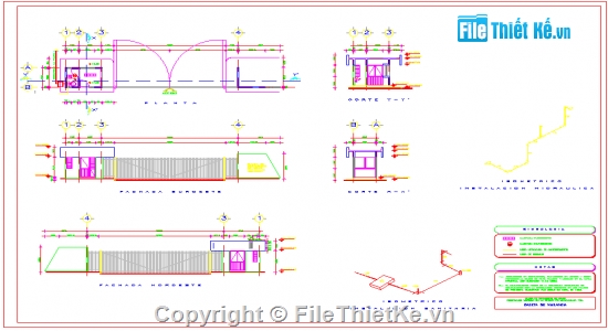 bản vẽ cad cổng,cổng tường rào,cổng tường,mẫu tường rào